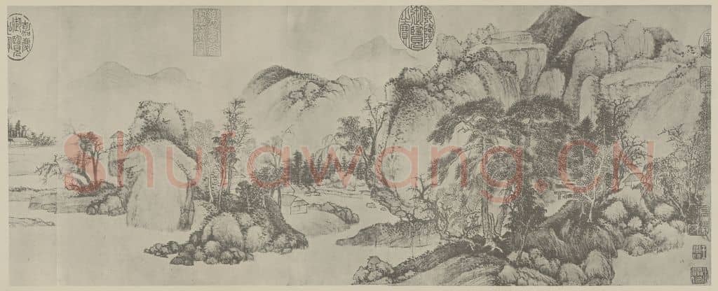 清 王时敏《晴岚暖翠图卷(一)》国画作品