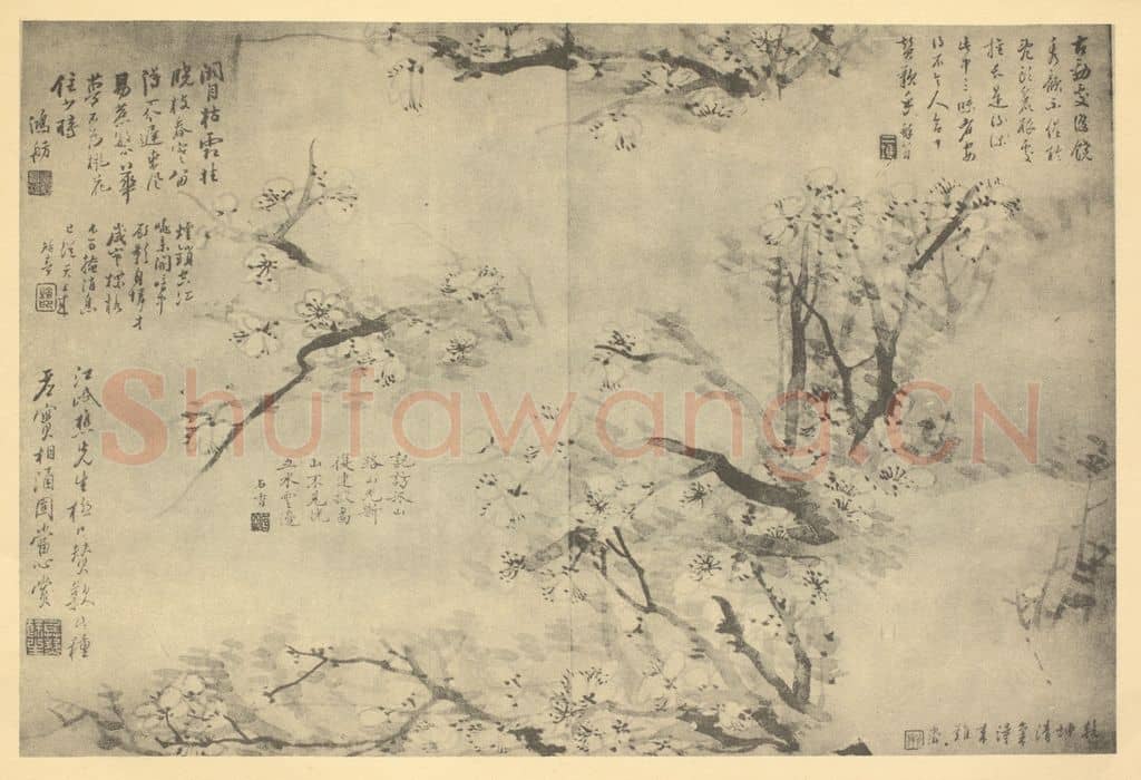 清 胡公寿《梅花》国画作品