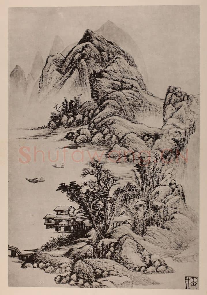 清 吴历《山水册(九)》国画作品