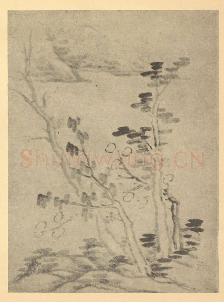 清 龚贤《画山水法(十四)》国画作品