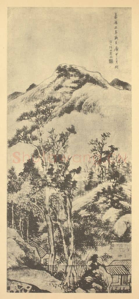 清 张赐宁《山水轴（一）》国画作品