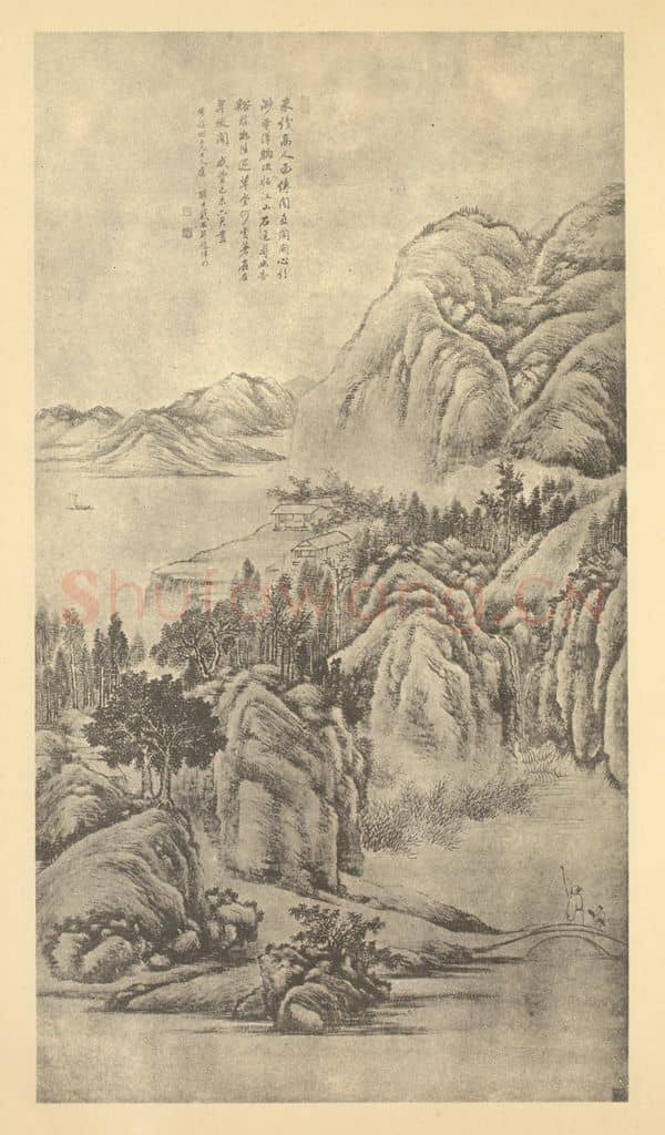 清 戴熙《山水轴(六)》国画作品