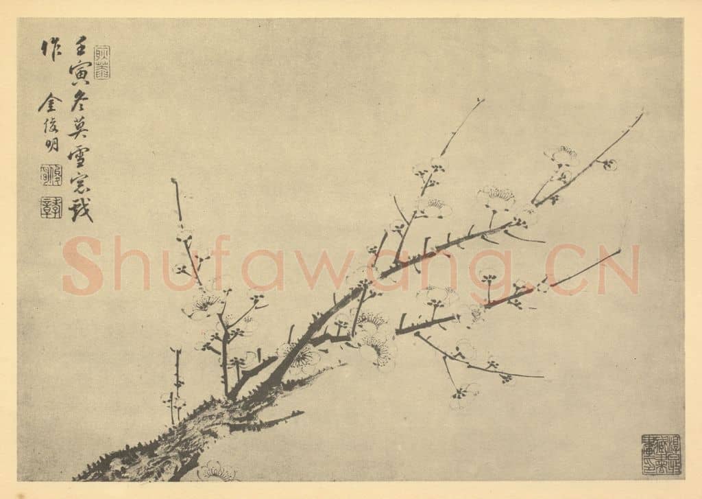 清 金俊明《梅花（十二）》国画作品