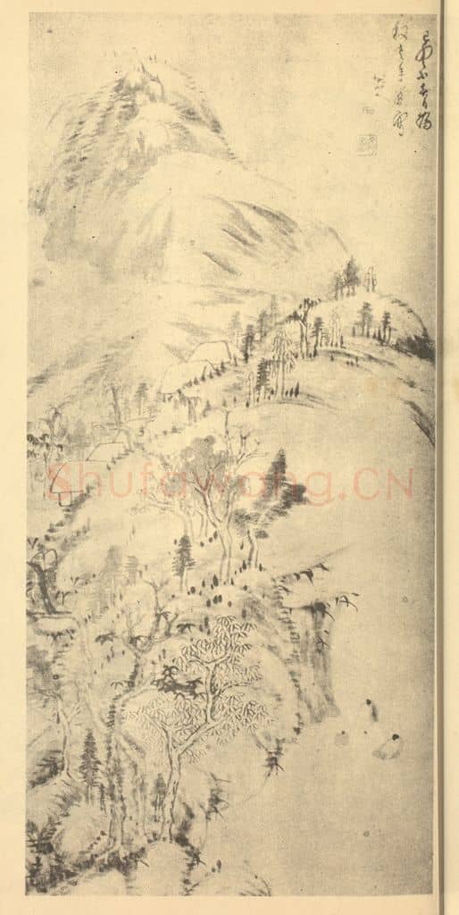 清 朱耷《山水》国画作品