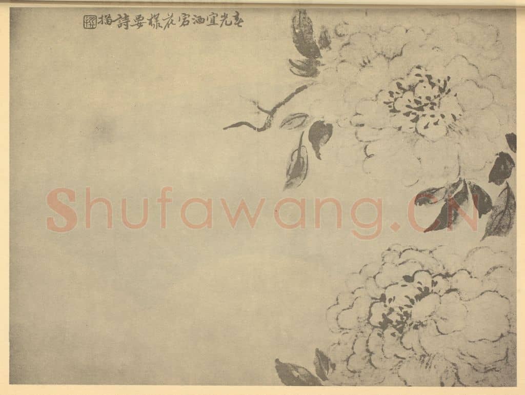 清 陈撰《牡丹》国画作品