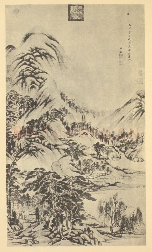 清 王鉴《山水轴（三）》国画作品