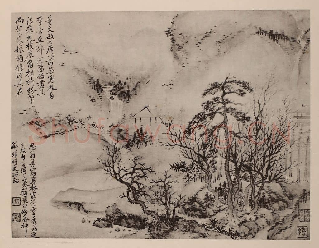 清 恽寿平《山水册（九）》国画作品