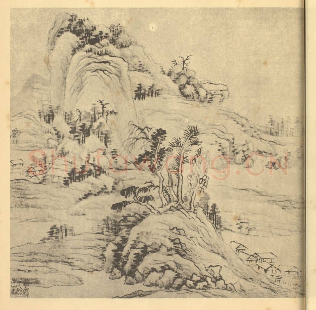 清 吴大澄《山水图(十九)》国画作品