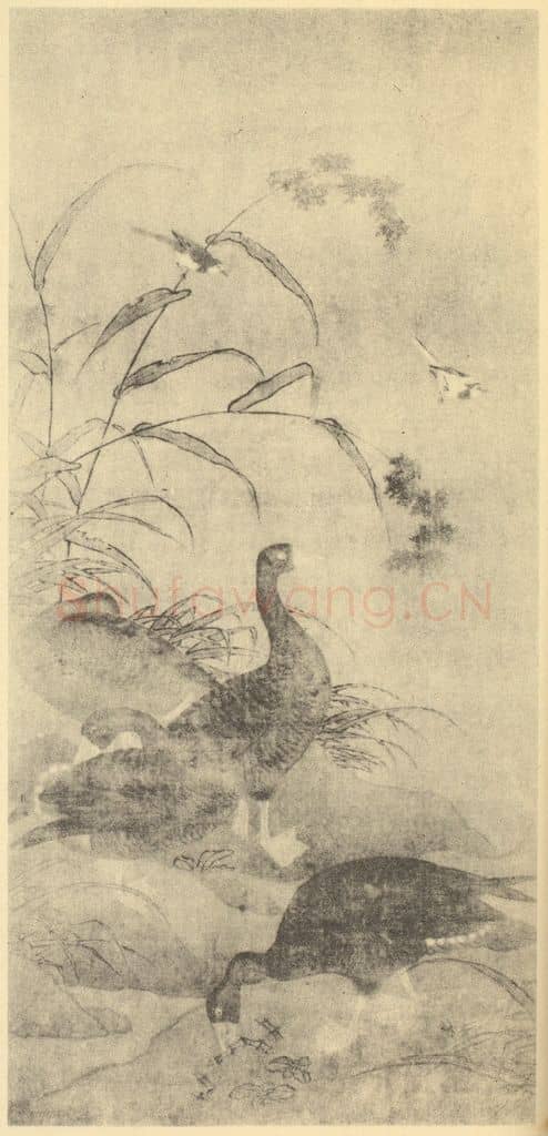 宋·辽 李迪《芦雁》国画作品