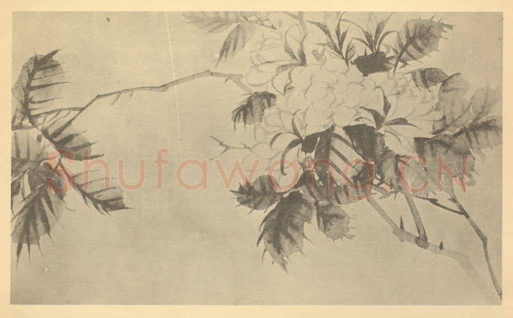 清 吴熙载《栀子》国画作品