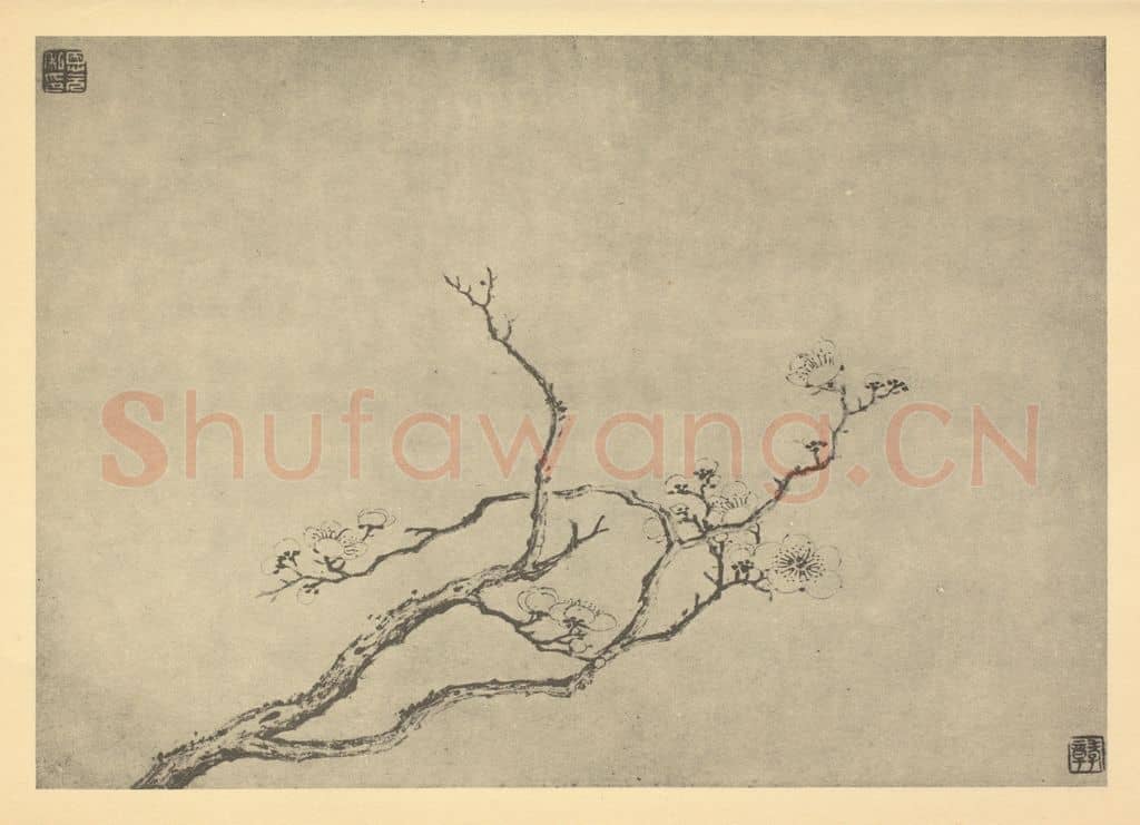 清 金俊明《梅花(五)》国画作品