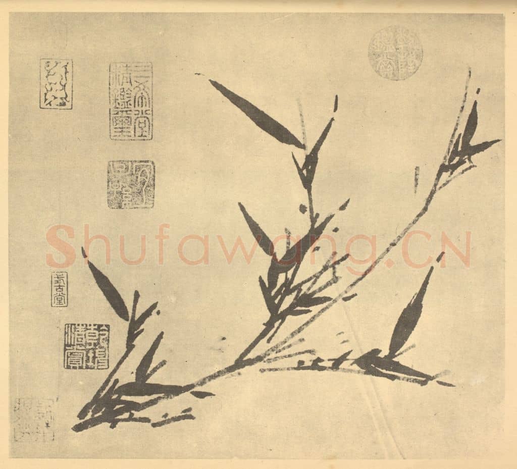 元 吴镇《竹》国画作品