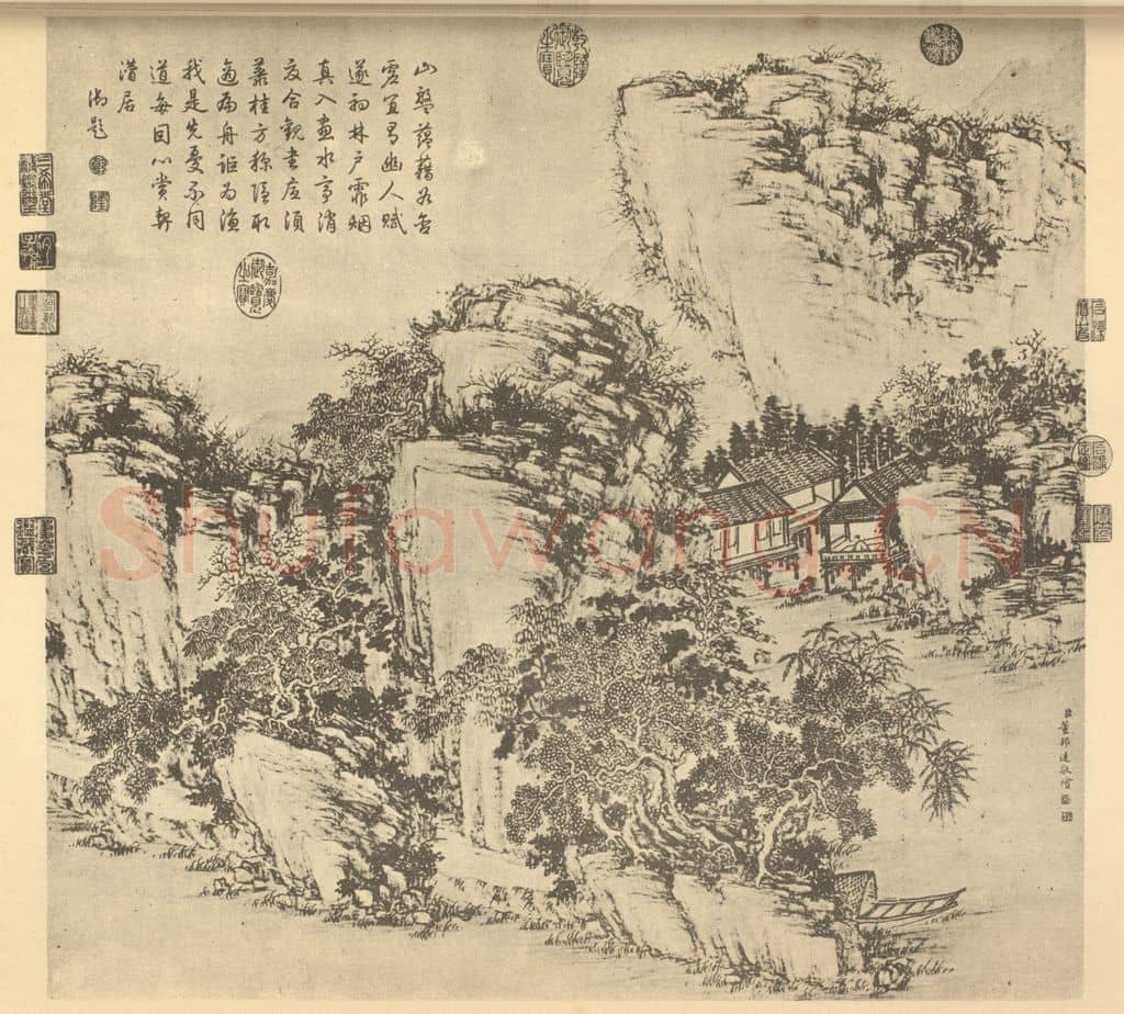 清 董邦达《山水图(二)》国画作品