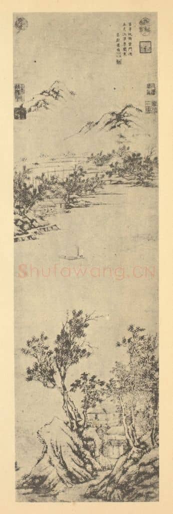 明 孙枝《山水轴(一)》国画作品
