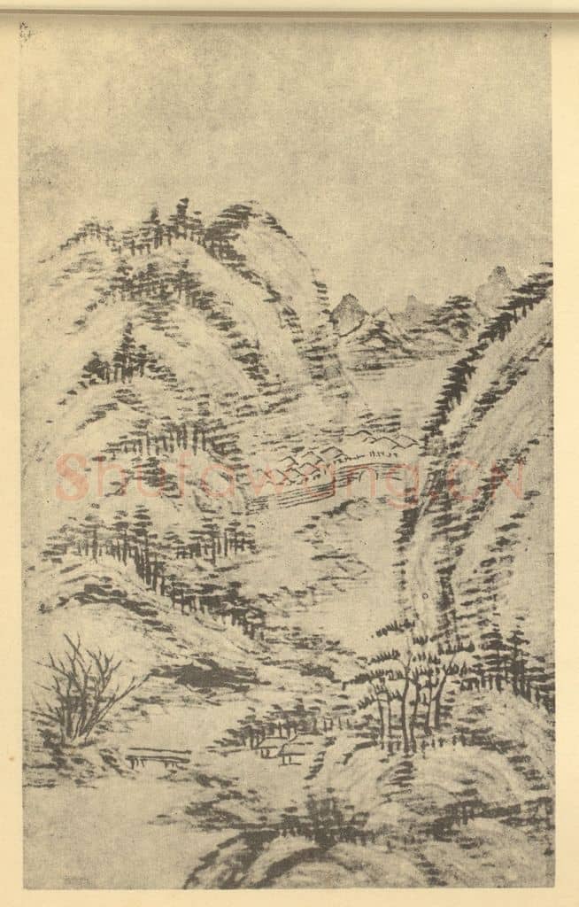 清 永瑢《山水图(三)》国画作品