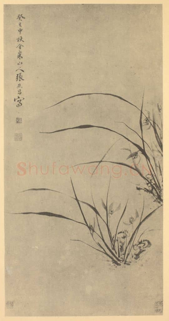 清 张燕昌《兰芝》国画作品