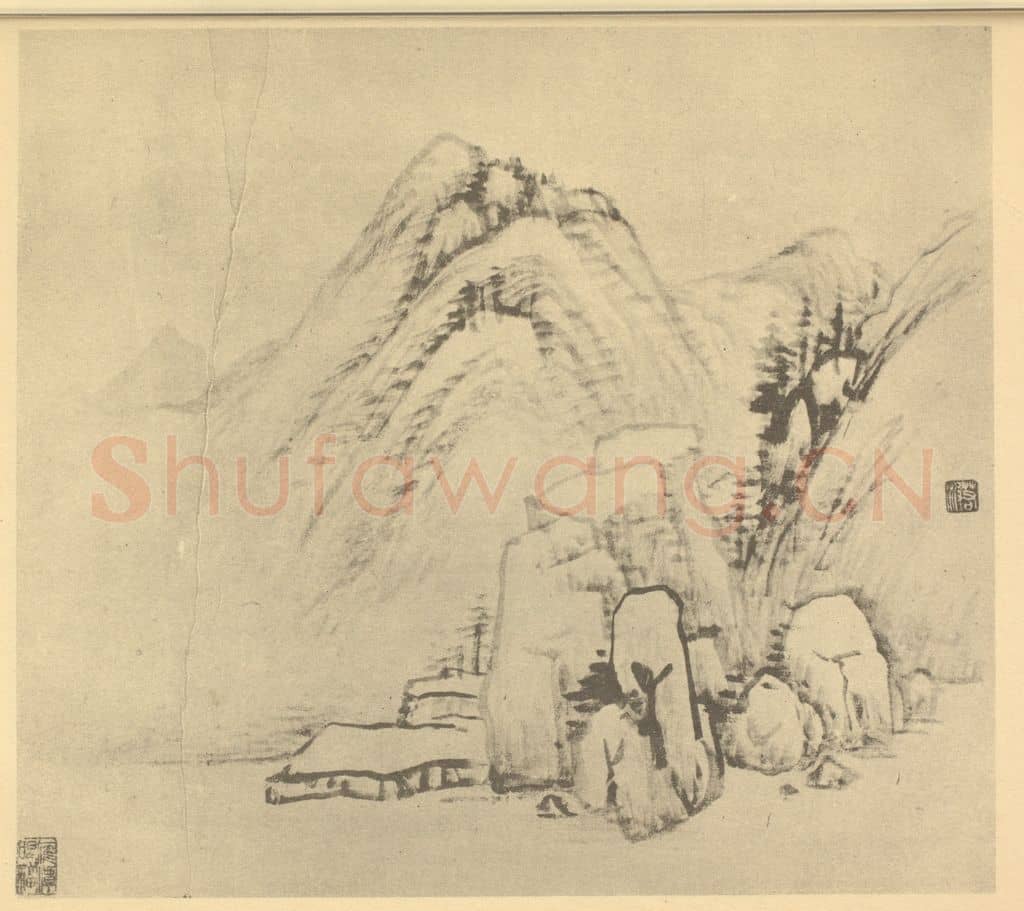 清 顾澐《山水图（一）》国画作品