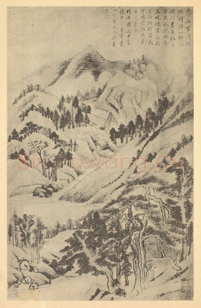 明 董其昌《山水轴(十四)》国画作品