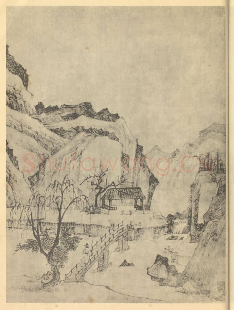 清 弘仁《山水图(四)》国画作品