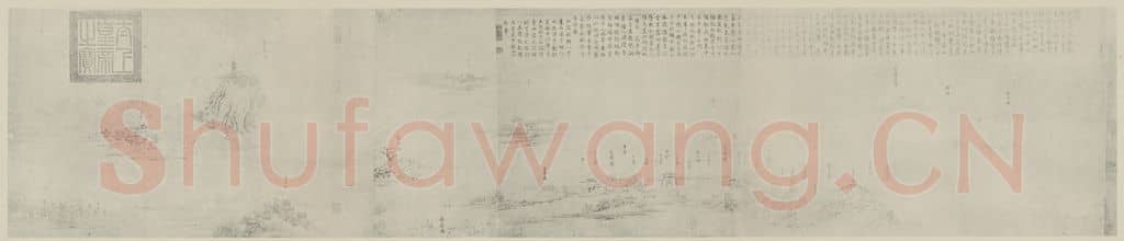 宋 李公麟《蜀江胜㮣图卷(二)》国画作品