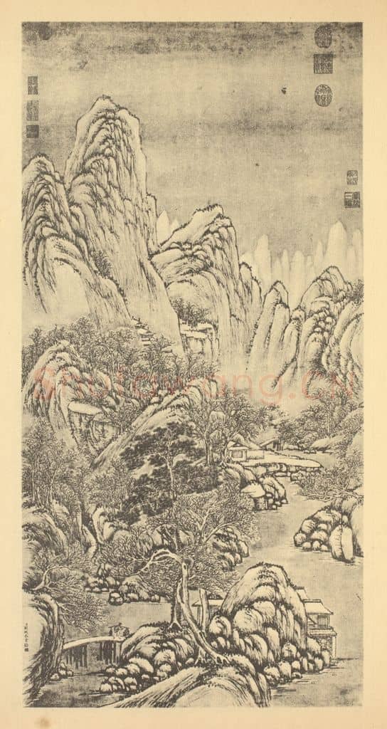 清 关槐《山水轴》国画作品