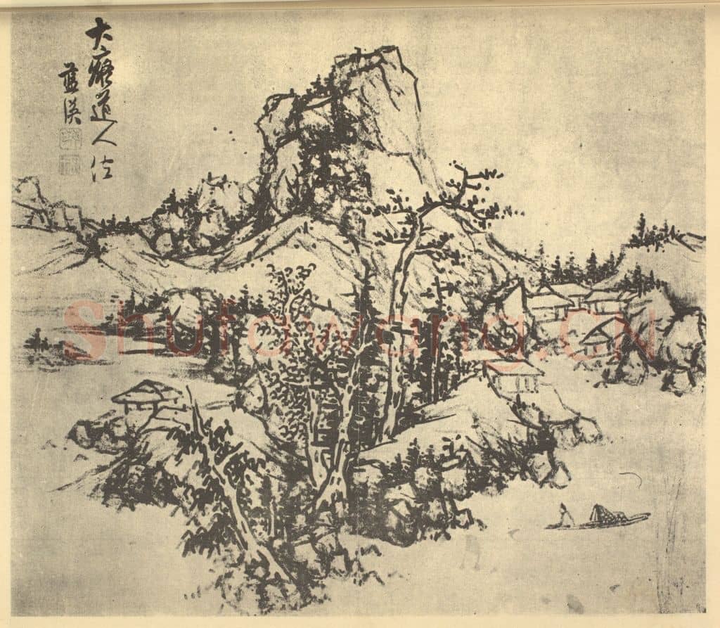 明 蓝瑛《山水图(六)》国画作品
