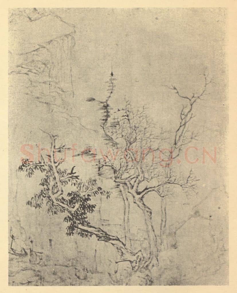 明 张风《山水图(四)》国画作品