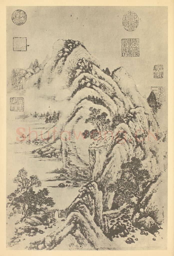 清 爱新觉罗·允禧《山水轴(二)》国画作品