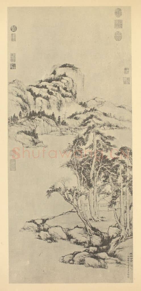 清 董邦达《山水轴(六)》国画作品