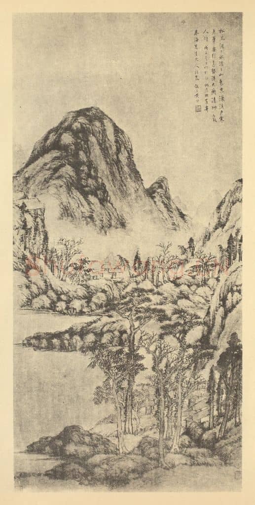 清 黄均《山水轴》国画作品