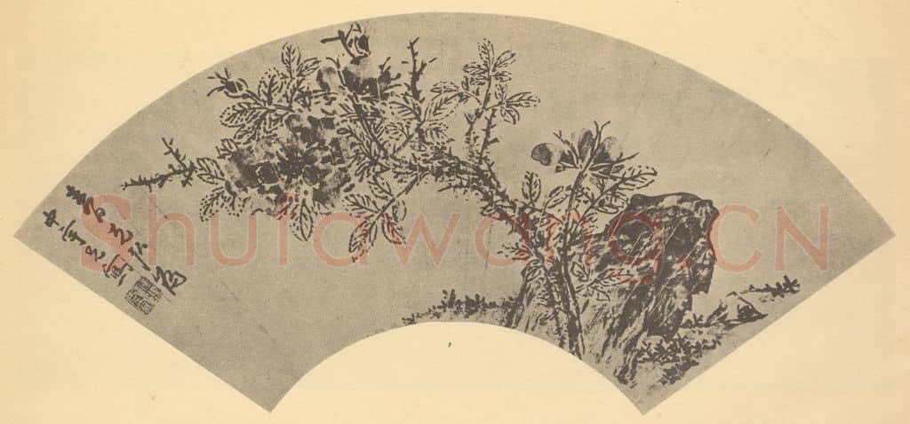 明 孙克弘《栀子图》国画作品