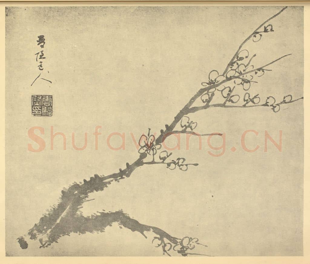 清 汤贻汾《梅花》国画作品