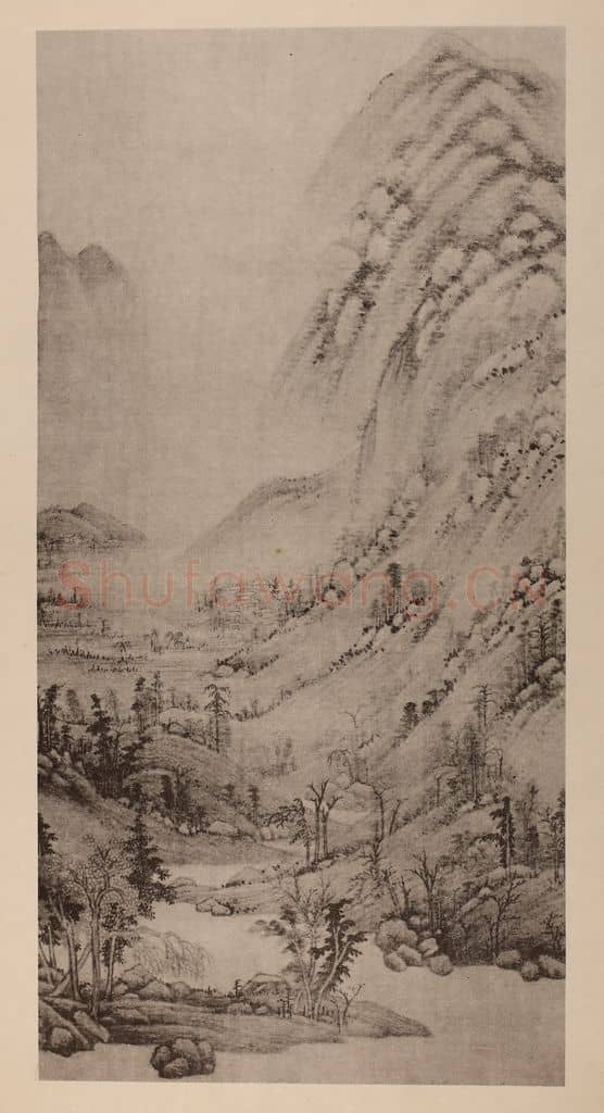 明 董其昌《摹吴镇·山水》国画作品