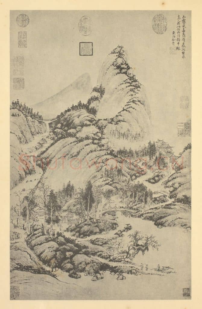 明 徐贲《山水轴(三)》国画作品