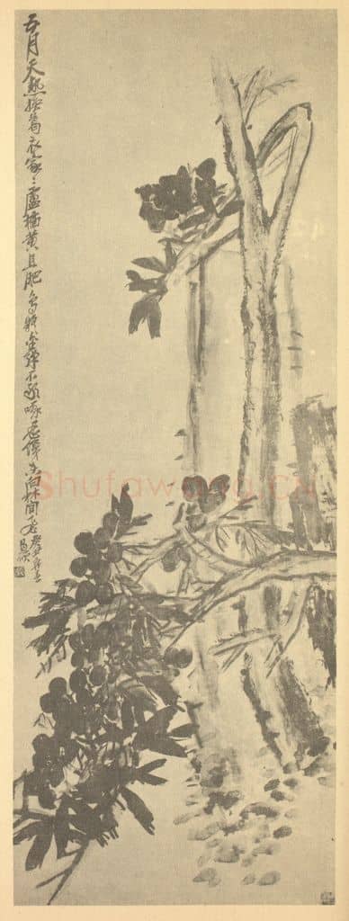 清 吴昌硕《枇杷图》国画作品