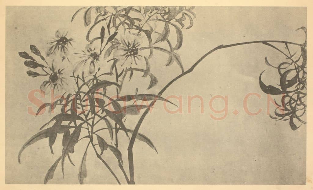 清 吴熙载《夹竹梅》国画作品