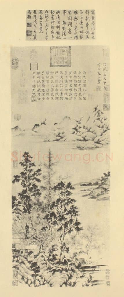 元 马琬《山水轴(四)》国画作品