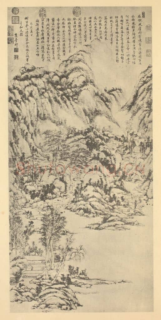 清 王原祁《山水轴（四）》国画作品
