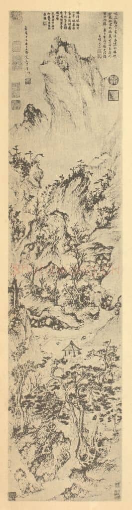 明 文伯仁《山水轴(三)》国画作品