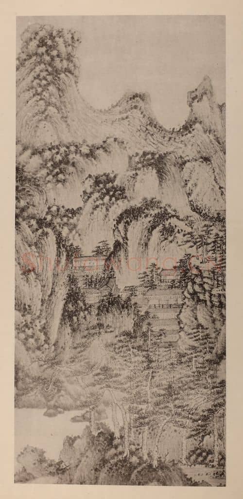 明 董其昌《摹王蒙·山水》国画作品