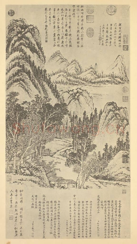 清 陈书《山水轴（二）》国画作品