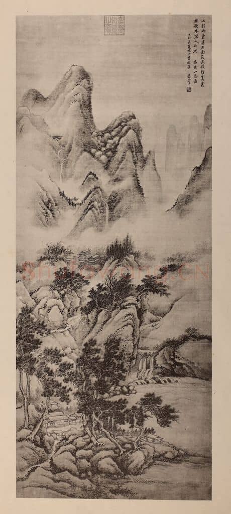清 王翚《临安山色图轴》国画作品