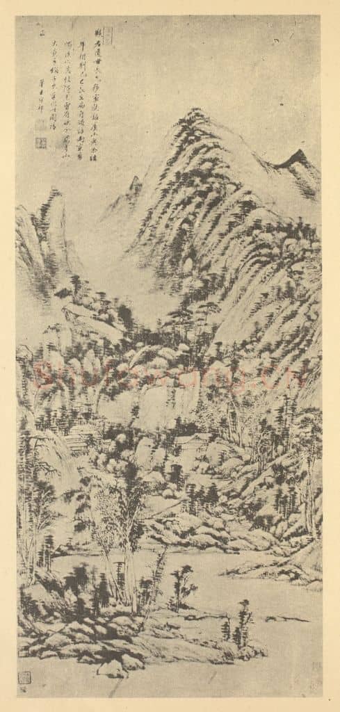 清 王原祁《山水轴(二十三)》国画作品