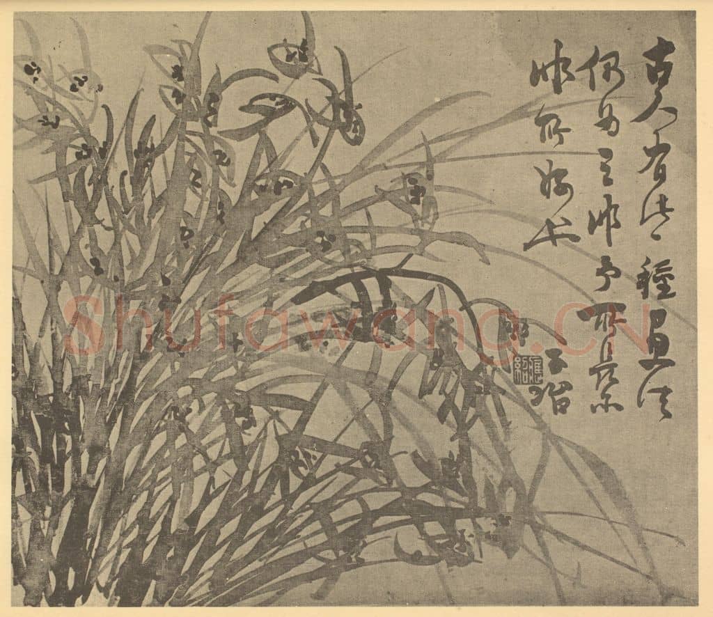 清 瞿应绍《兰》国画作品