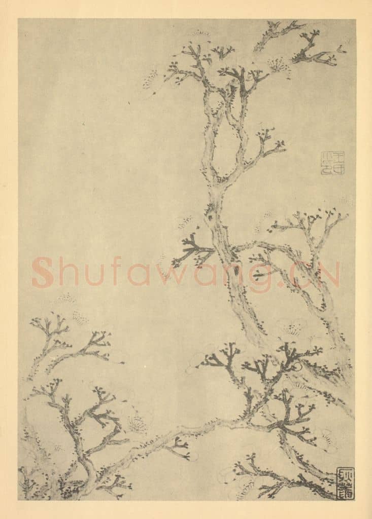 清 金俊明《梅花(十四)》国画作品