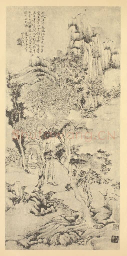 清 钱杜《山水轴（二）》国画作品