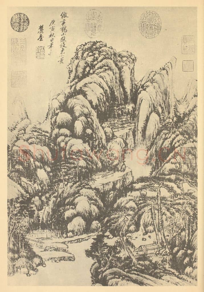 清 王原祁《山水轴（十八）》国画作品