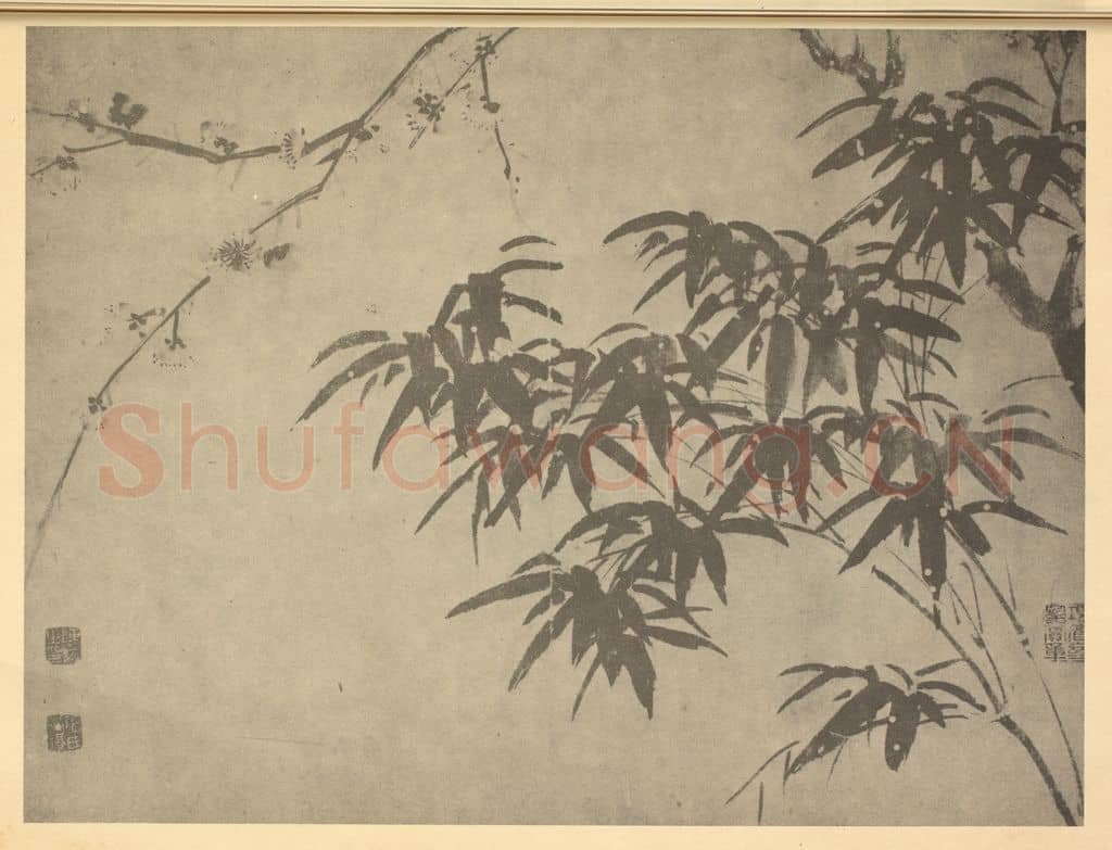 明 陈淳《梅竹》国画作品