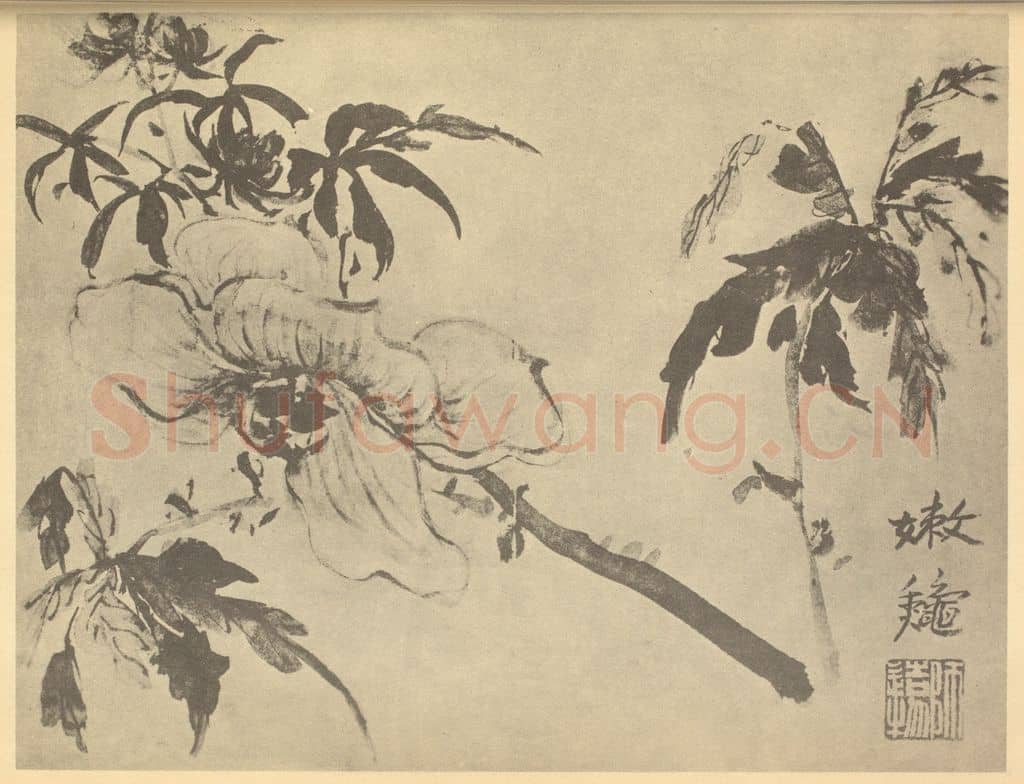 清 高凤翰《黄葵》国画作品