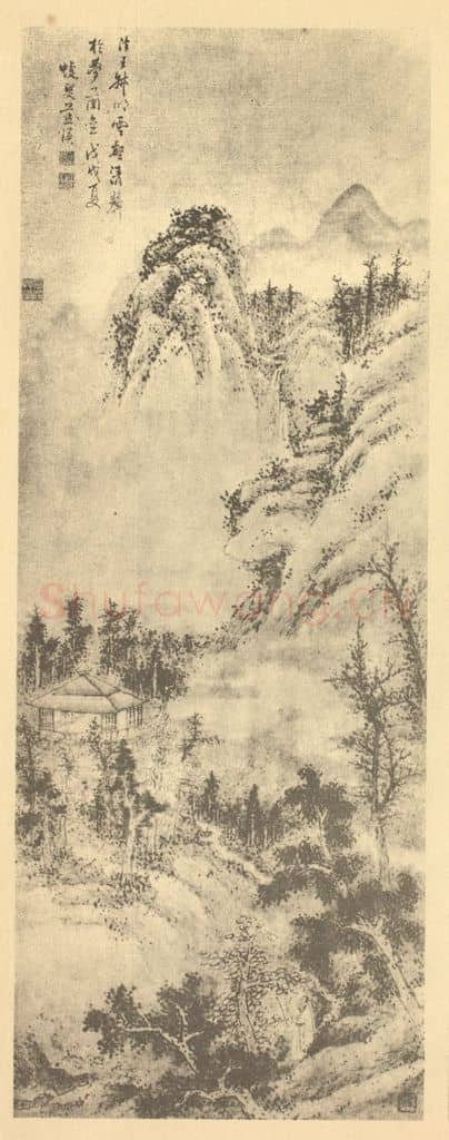 明 蓝瑛《云壑清声图》国画作品
